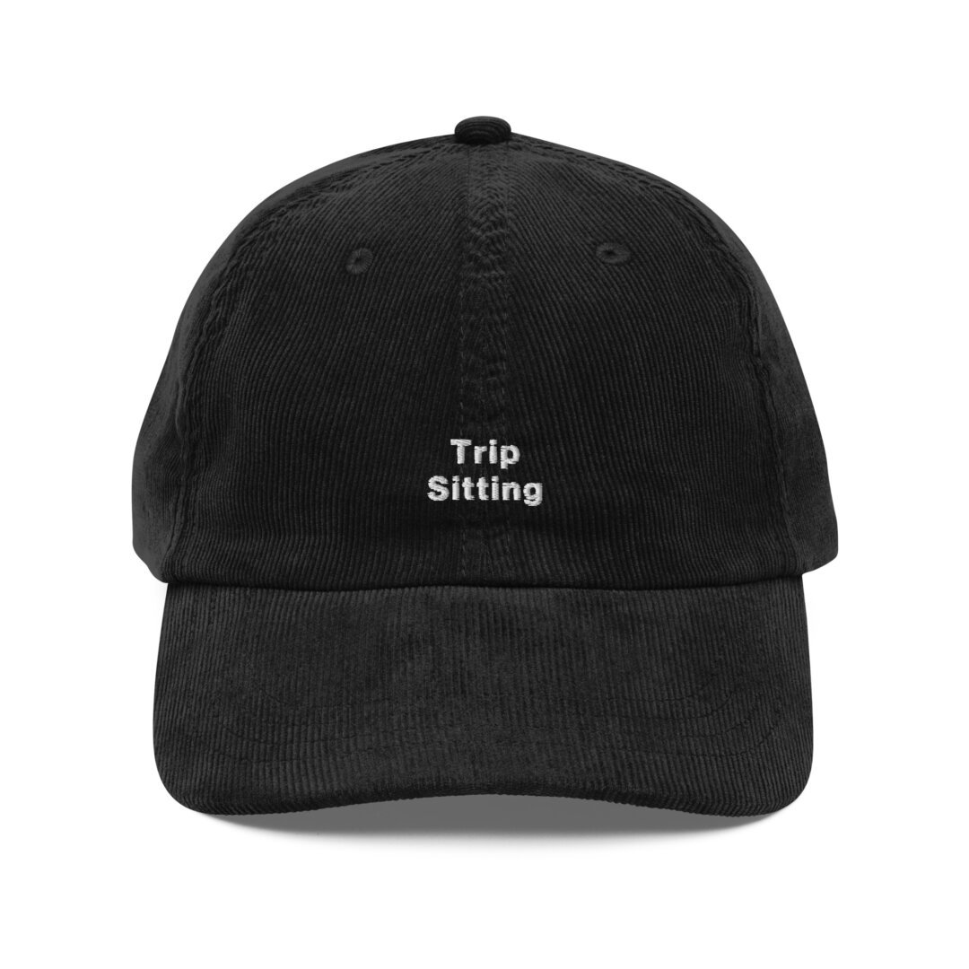 Trip Sitting Embroidered Vintage corduroy cap