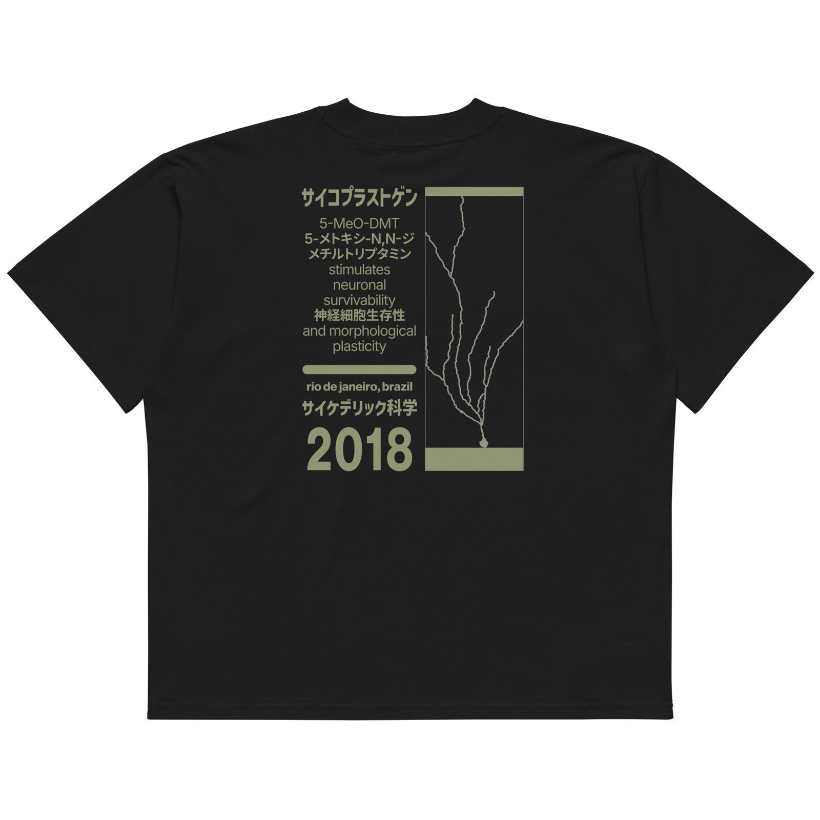 Psychoplastogens: 5-MeO-DMT Unisex organic cotton oversized high neck t-shirt - Image 3