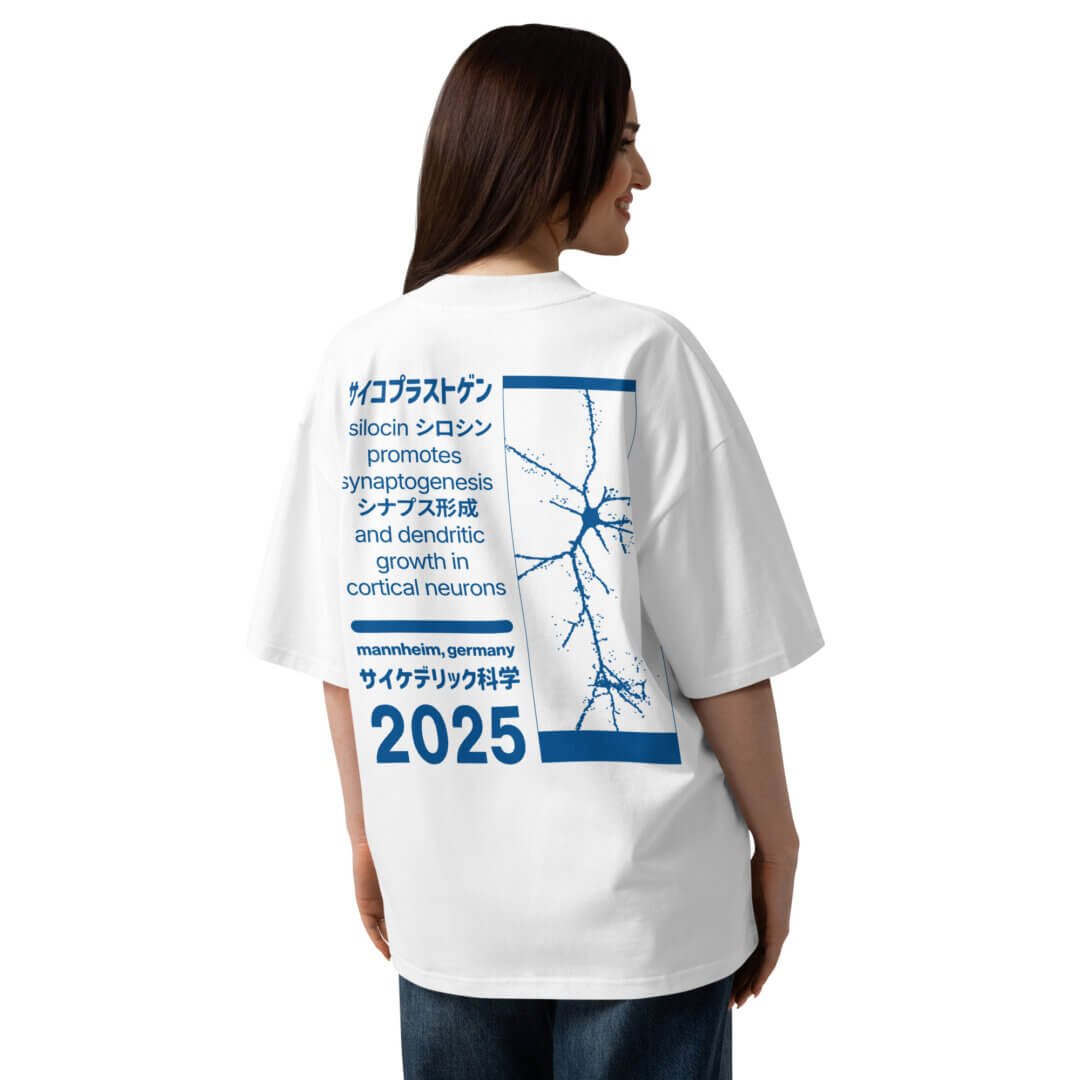 Psychoplastogens: Psilocin Unisex organic cotton oversized high neck t-shirt